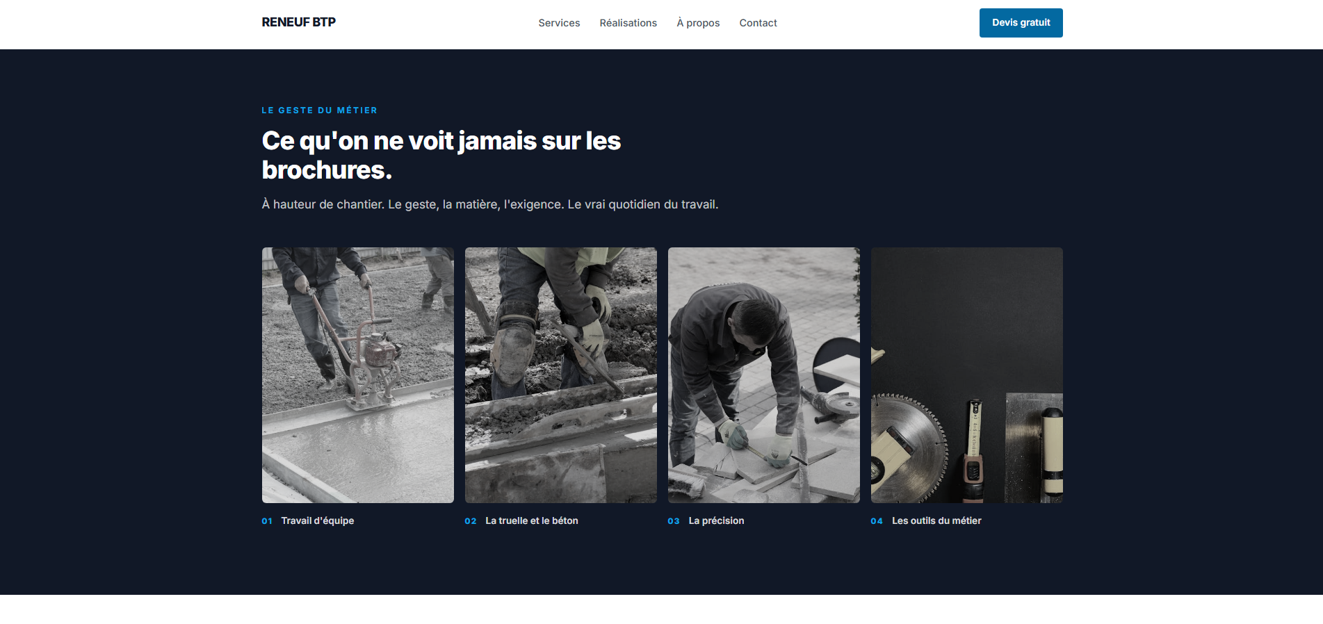 Section argumentaire du site Reneuf BTP